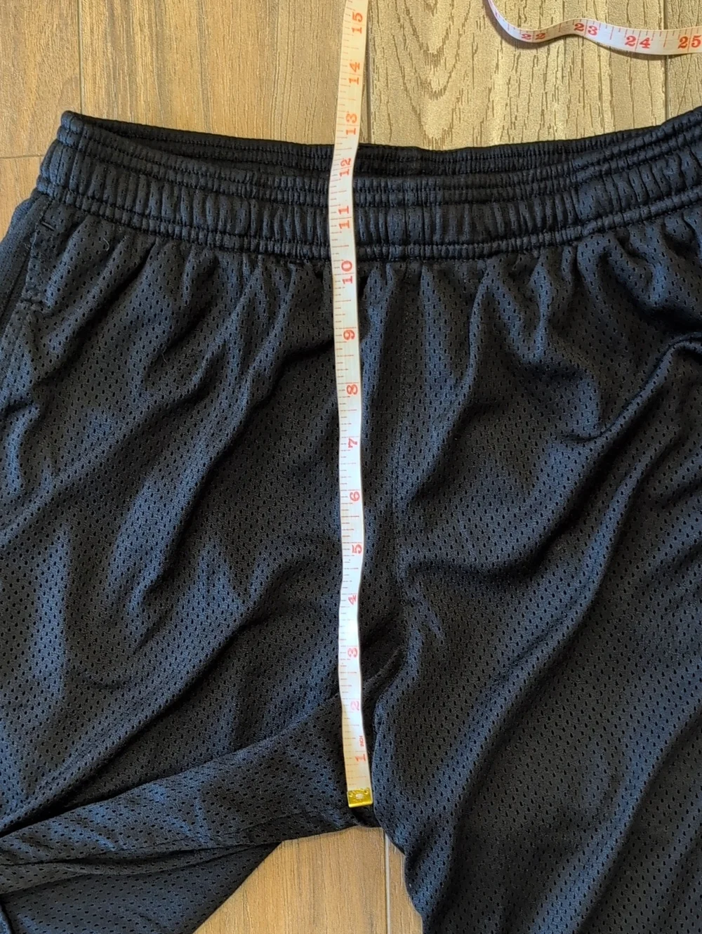 Nike Dri Fit Black Athletic Mesh Basketball Shorts with Gray Stripe